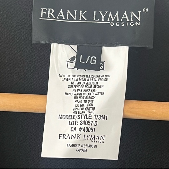 Frank Lyman Cold Shoulder Embellished Tunic Black Made in Canada Size L - Picture 5 of 8